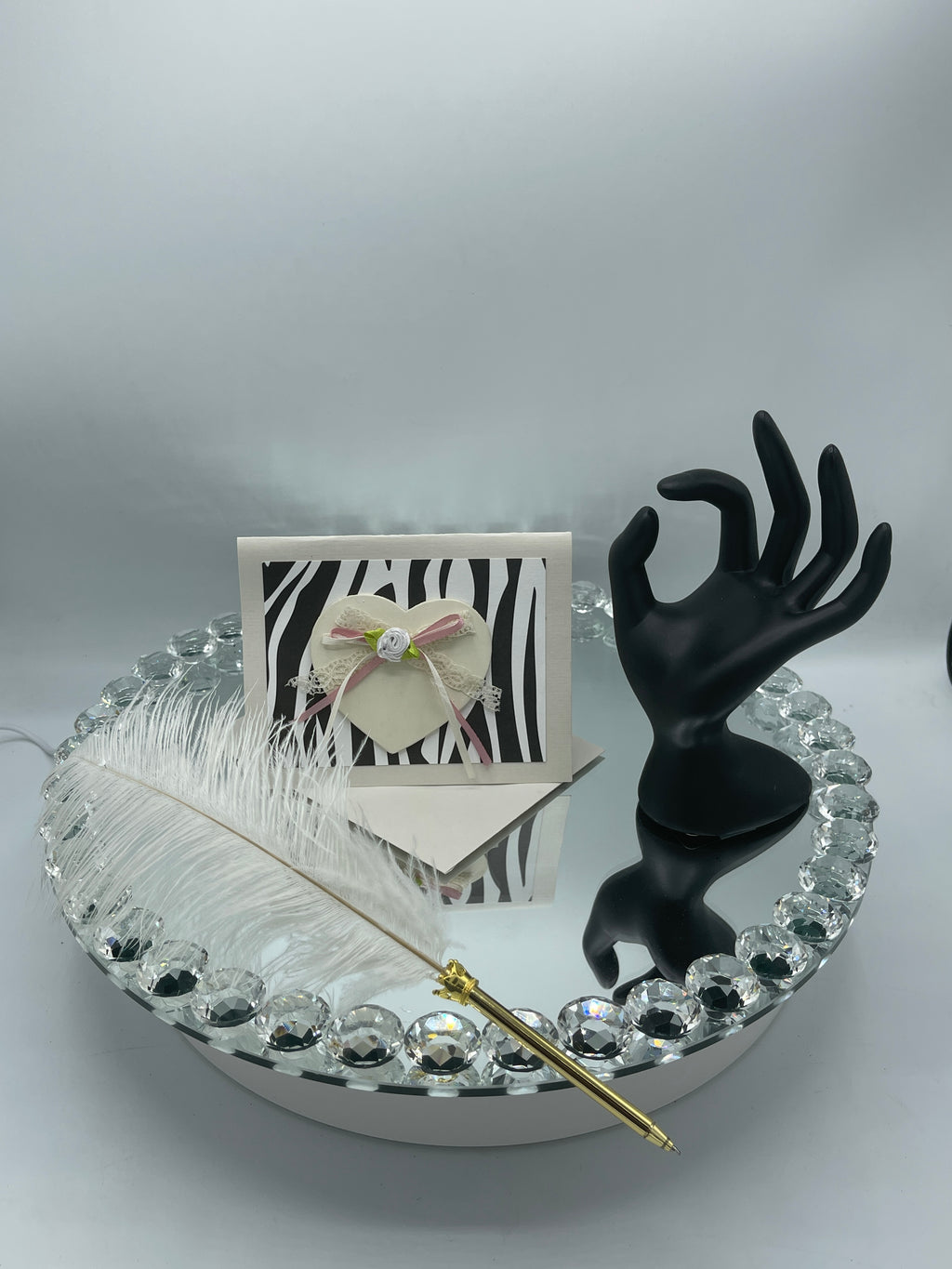 3-D Zebra & Wooden Heart Card