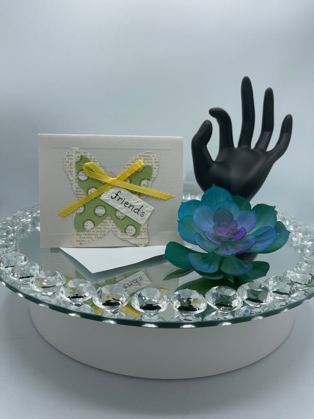 Green Butterfly Friends Card