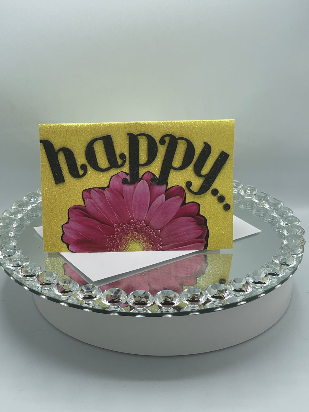 Large Yellow Glitter Card