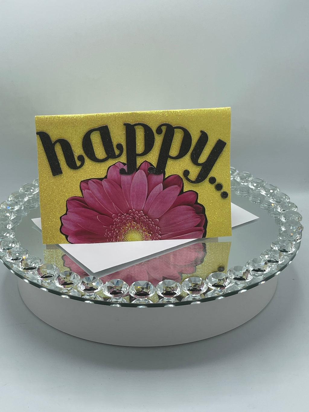 Large Yellow Glitter Card