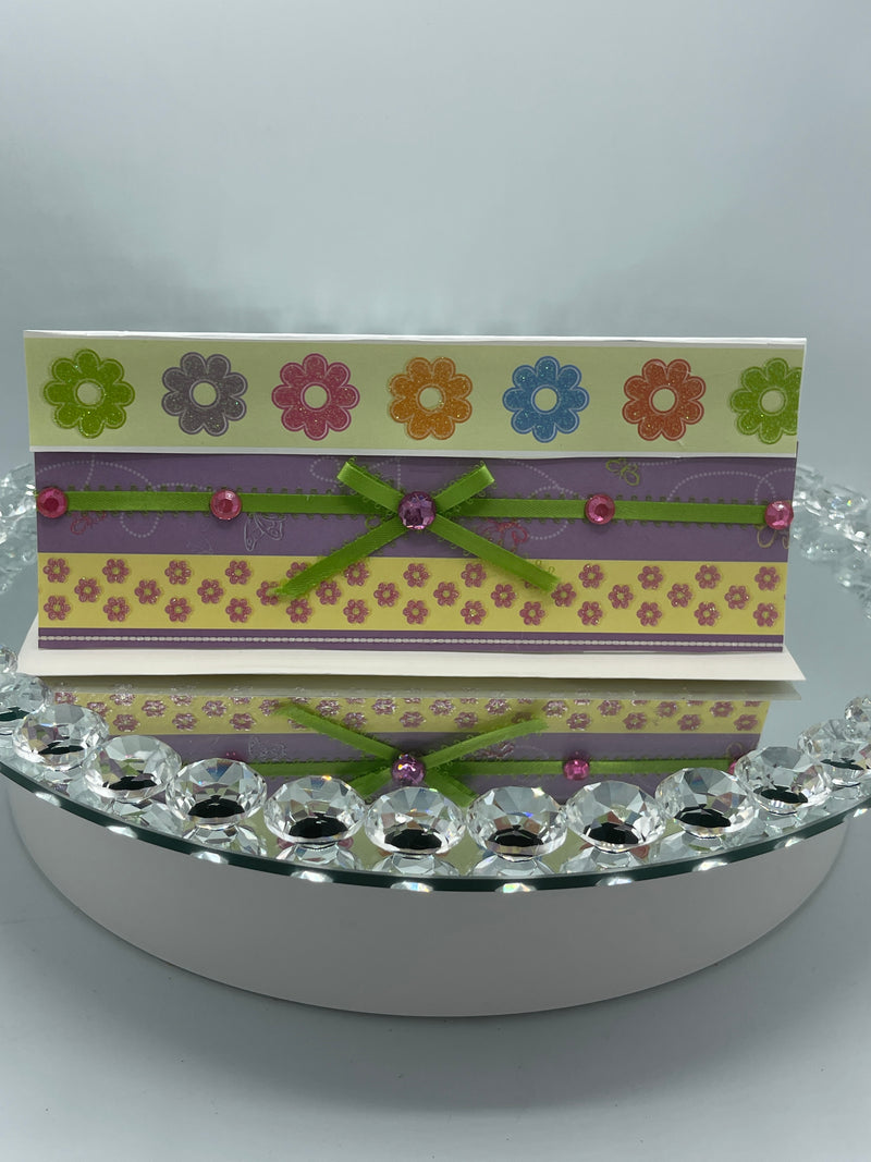 Multi-Colored Glitter Floral Card