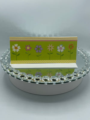 Lime Green & Yellow Glitter Floral Card