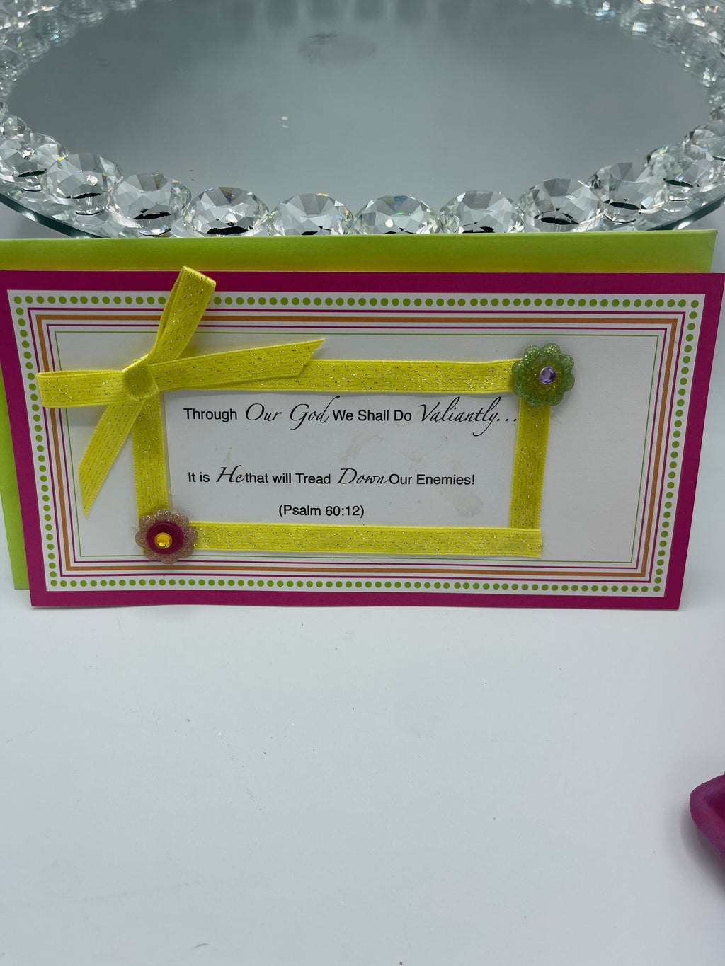 3-D Hot Pink & Yellow Ribbon Card