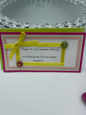 3-D Hot Pink & Yellow Ribbon Card