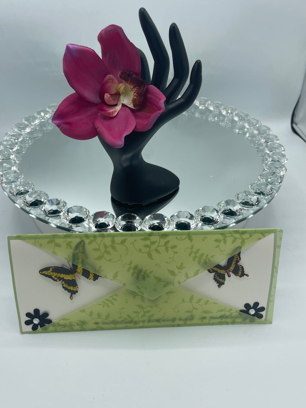 Butterfly Card in Green Vellum Enclosure