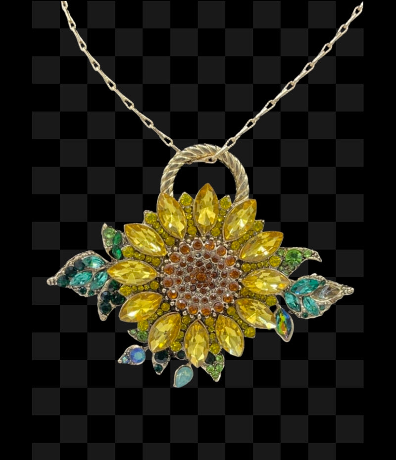 Sunflower Pendent & Matching Earrings