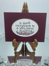 Maroon Matted Calligraphy Print:  "A Good Neighbor..."