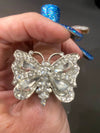 Silver Rhinestone Butterfly Thumb Ring