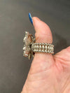 Silver Rhinestone Butterfly Thumb Ring