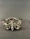 Silver Rhinestone Butterfly Thumb Ring