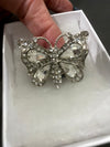 Silver Rhinestone Butterfly Thumb Ring
