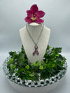 Breast Cancer Awareness Pink Rhinestone Ribbon Necklace