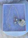 Two Tiered Pearlescent Seashell Necklace & Matching Earrings