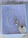 Two Tiered Pearlescent Seashell Necklace & Matching Earrings
