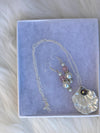Two Tiered Pearlescent Seashell Necklace & Matching Earrings