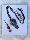 Multi-Colored Hot Air Balloon Pendent & Matching Earrings