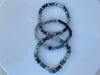 Three Beaded Multi-Colored Blue Bangle Bracelets & Anchor Earrings
