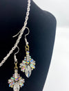 Silver Rhinestone Pendent & Matching Earrings