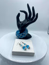 Turquoise Beaded Rhinestone Bracelet w/ Matching Earrings