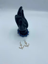 Sapphire Beaded Bracelet w/ Matching Rhinestone Anchor Earrings