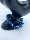 Sapphire Beaded Bracelet w/ Matching Rhinestone Anchor Earrings