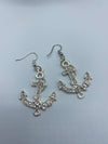 Sapphire Beaded Bracelet w/ Matching Rhinestone Anchor Earrings