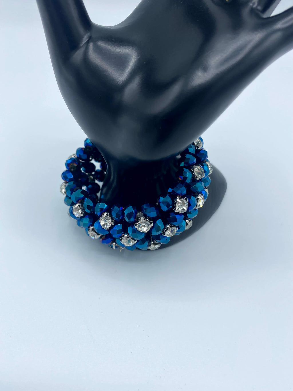 Sapphire Beaded Bracelet & Matching Sapphire Earrings