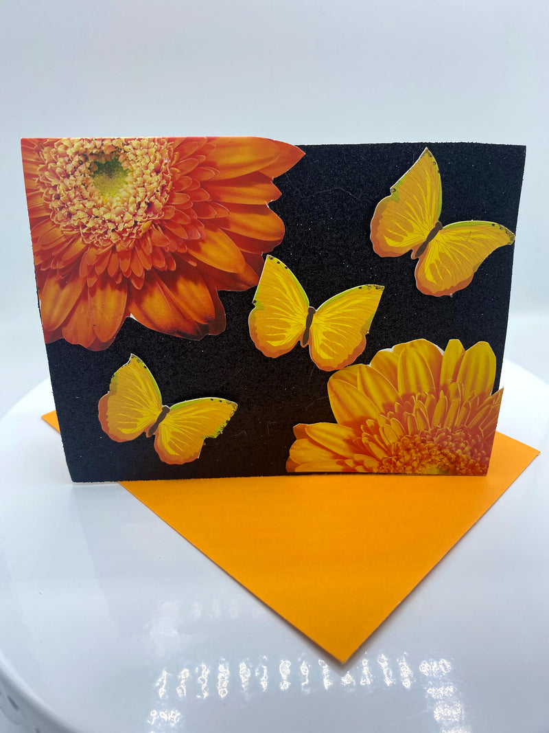 Stunning Black Glitter Beauty Card