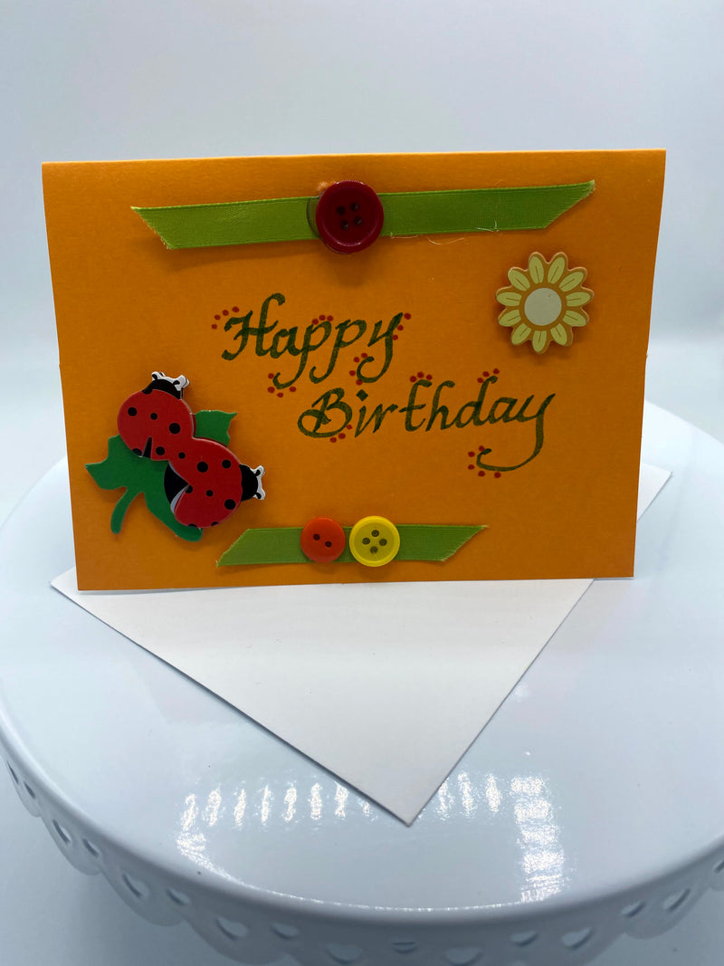 Lady Bug Beauty & Buttons Card