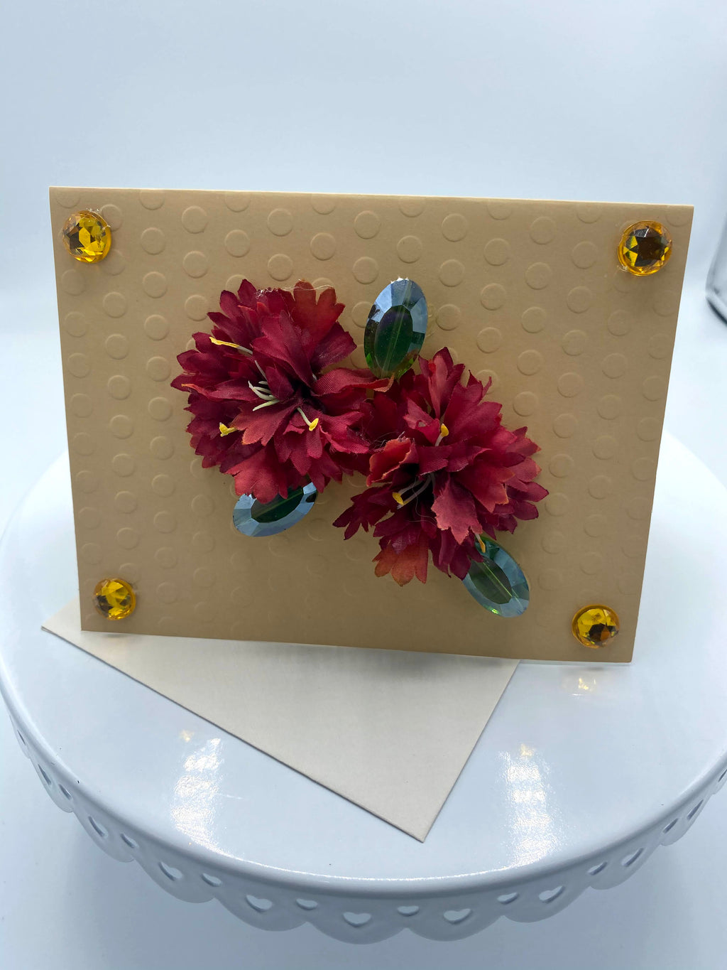 Burgundy Floral Beauty Card