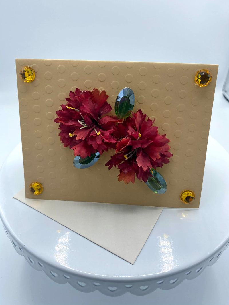 Burgundy Floral Beauty Card