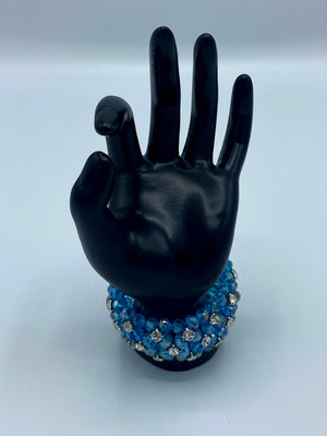 Periwinkle Rhinestone Bracelet & Matching Earrings
