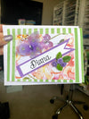 Purple & Lavender Card W/Green Butterfly Earrings