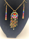 Multi-Colored Rhinestone Pendent & Earrings