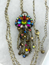 Multi-Colored Rhinestone Pendent & Earrings