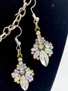 Silver Rhinestone Photo Pendent & Matching Rhinestone Earrings (Clearance)