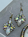 Silver Rhinestone Photo Pendent & Matching Rhinestone Earrings (Clearance)