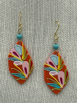 Multi-Colored Orange Boho Earrings