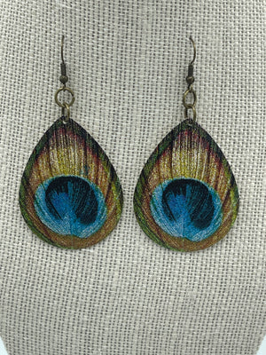 Stunning Metal Glitter Peacock Earrings