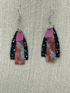 Multi-Colored Three Tier Metal Earrings
