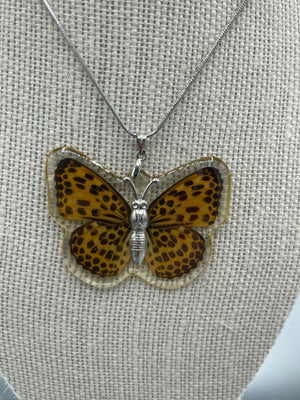 Real Butterfly Necklace & Earrings Encased in Resin (Clearance)