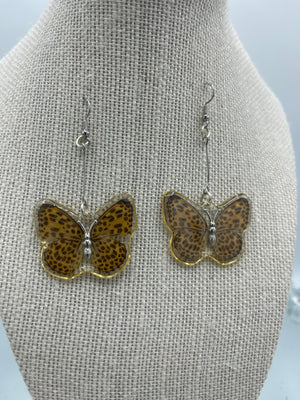 Real Butterfly Necklace & Earrings Encased in Resin (Clearance)
