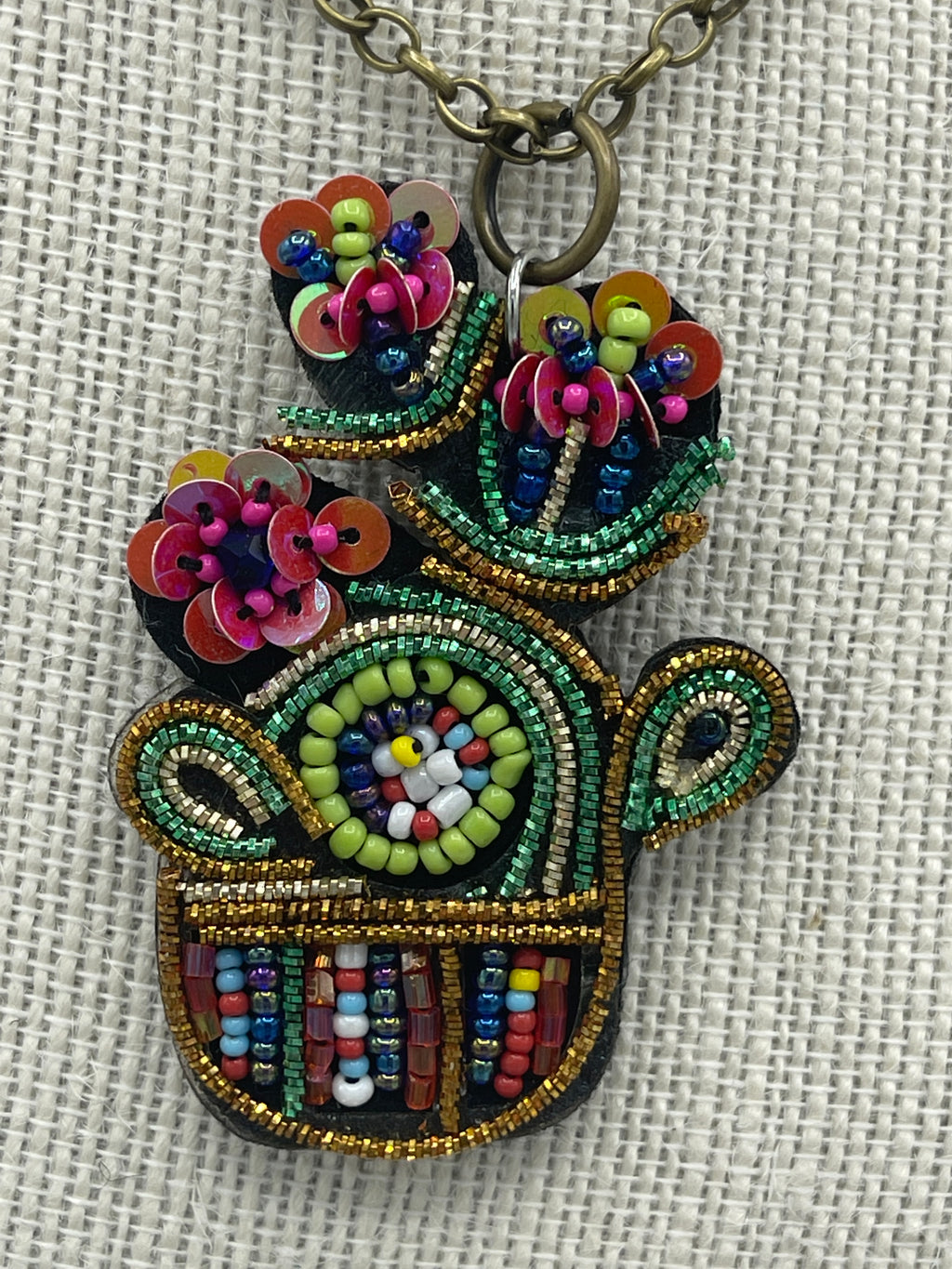 Beautiful Handmade Native Pendent w/ Cactus Earrings (Clearance)