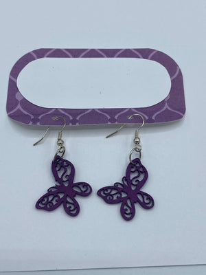 Purple & Lavender Card w/ Purple Butterfly Earrings
