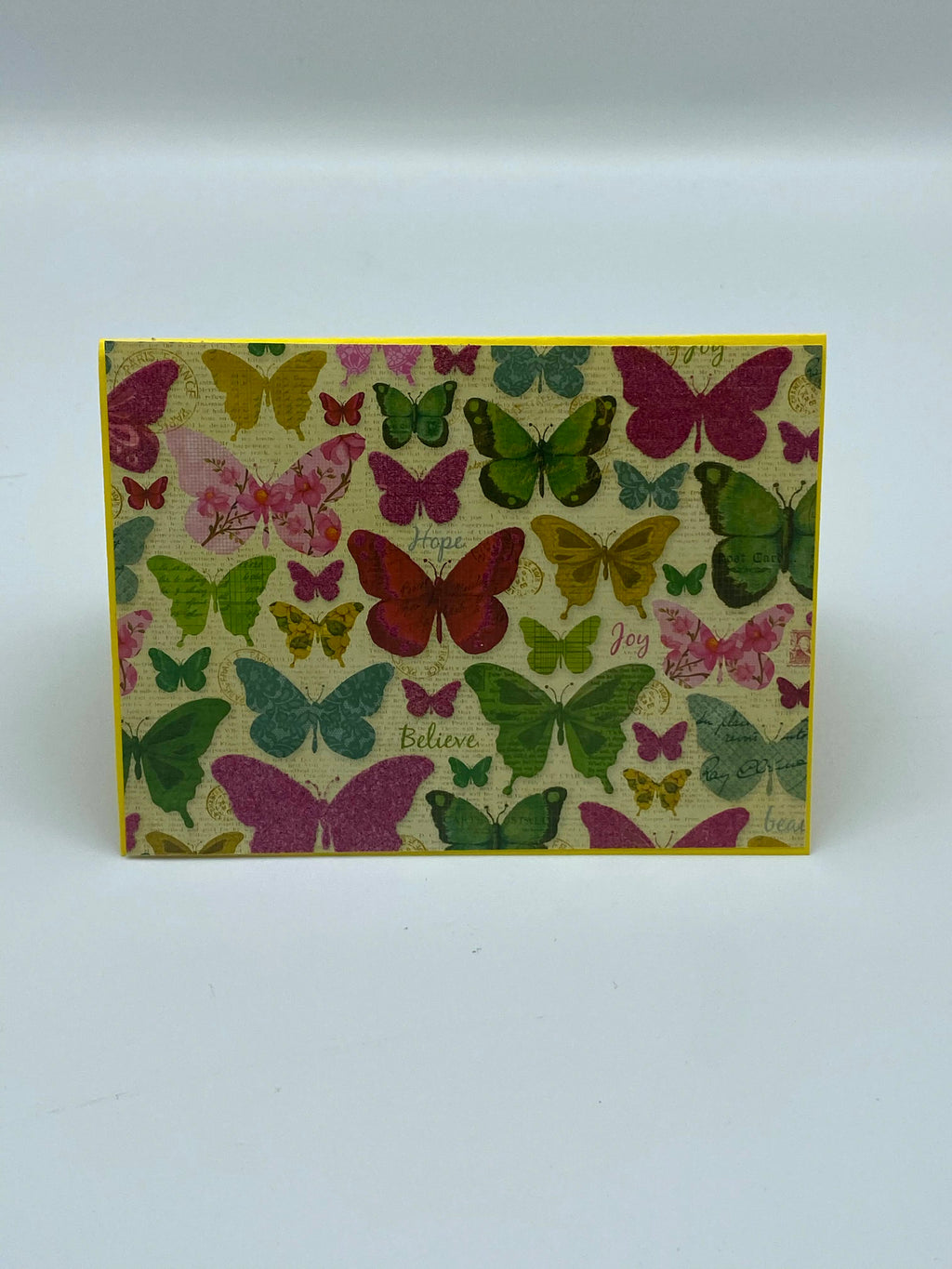 Butterfly Card w/Green Floral Earrings