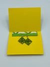 Butterfly Card w/Green Floral Earrings
