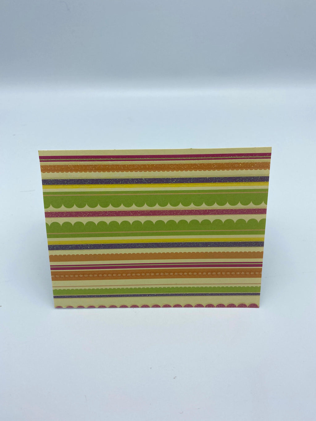 Multi-Colored Striped Card w/Orange Floral Earrings