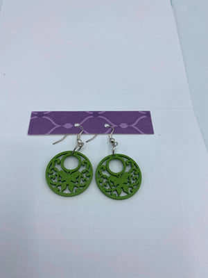 Purple & Lavender Card W/Green Butterfly Earrings