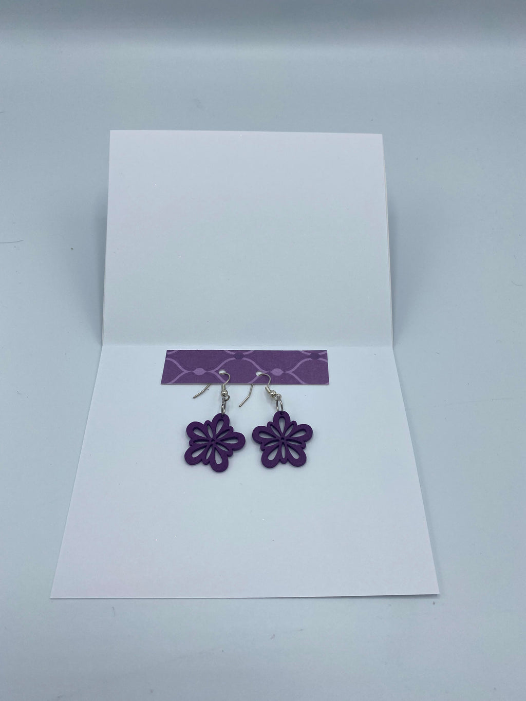 Purple Card w/Purple Floral Earrings