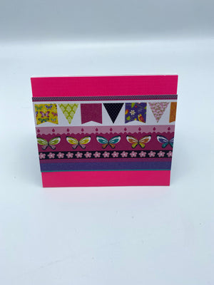 Pink Sparkle Butterfly Card w/ Pink Earrings